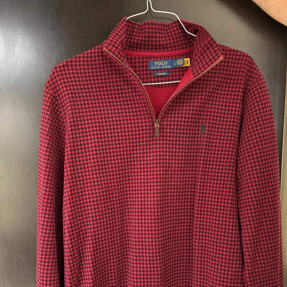 Polo Ralph Lauren Checked Estate-Rib Quarter-Zip pullover - men's large